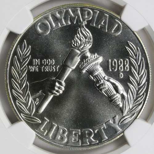 1988-D Olympics $1 Commemorative Silver Dollar NGC MS69 - Picture 3 of 4