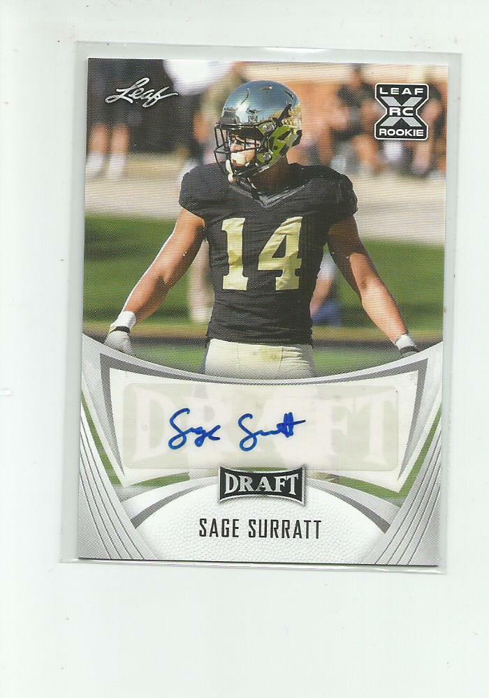 2021 Leaf Draft Autographs #BASS1 Sage Surratt