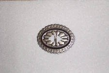 VINTAGE ANTIQUE NICKLE CONCHO 3" x 2.5" - High Quality USA old/new stock