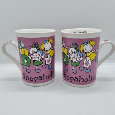 Ein Paar Trade Winds Shopaholic Geschirr 4'' groß Becher