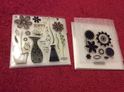 LOT OF 2 Stamp sets FLOWERS Close To My Heart Acrylic Stamps CTMH - Picture 2 of 2