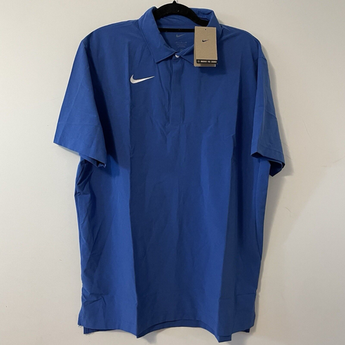 Nike Men's Dri-FIT Coach Polo Shirt Football Game Royal DJ5123 496 (size Medium)