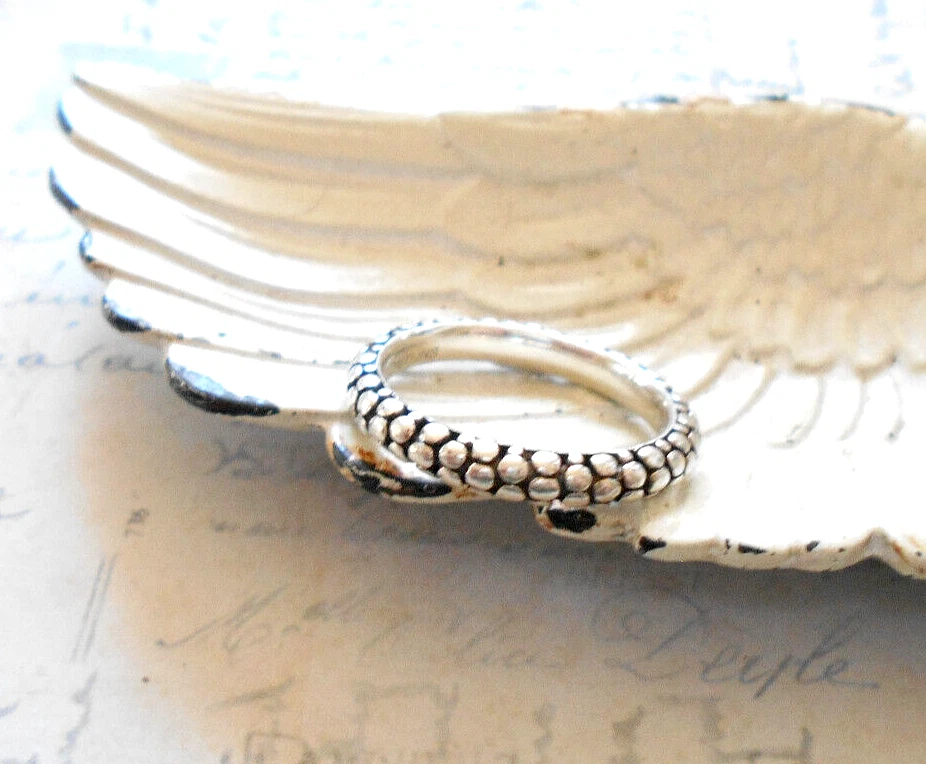 Anillo apilable Michael Dawkins de guijarros oxidados talla 8,25 RE42aa Foto 2 de 4