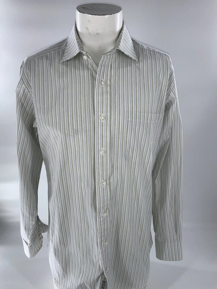 Camisa Robert Talbott Estate 15.5 34 Blanco Verde Púrpura Rayas EE. UU. YGI D2-61 Foto 2 de 4