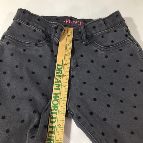 Girls Pants Jeggings Children's Place Size 10 Gray Polka Dots Pockets Stretch - Picture 4 of 12