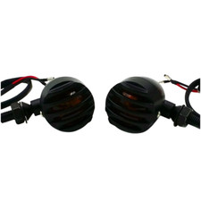 Señales de giro de bala de rejilla negra para motocicleta Harley Dyna Sporster Softail