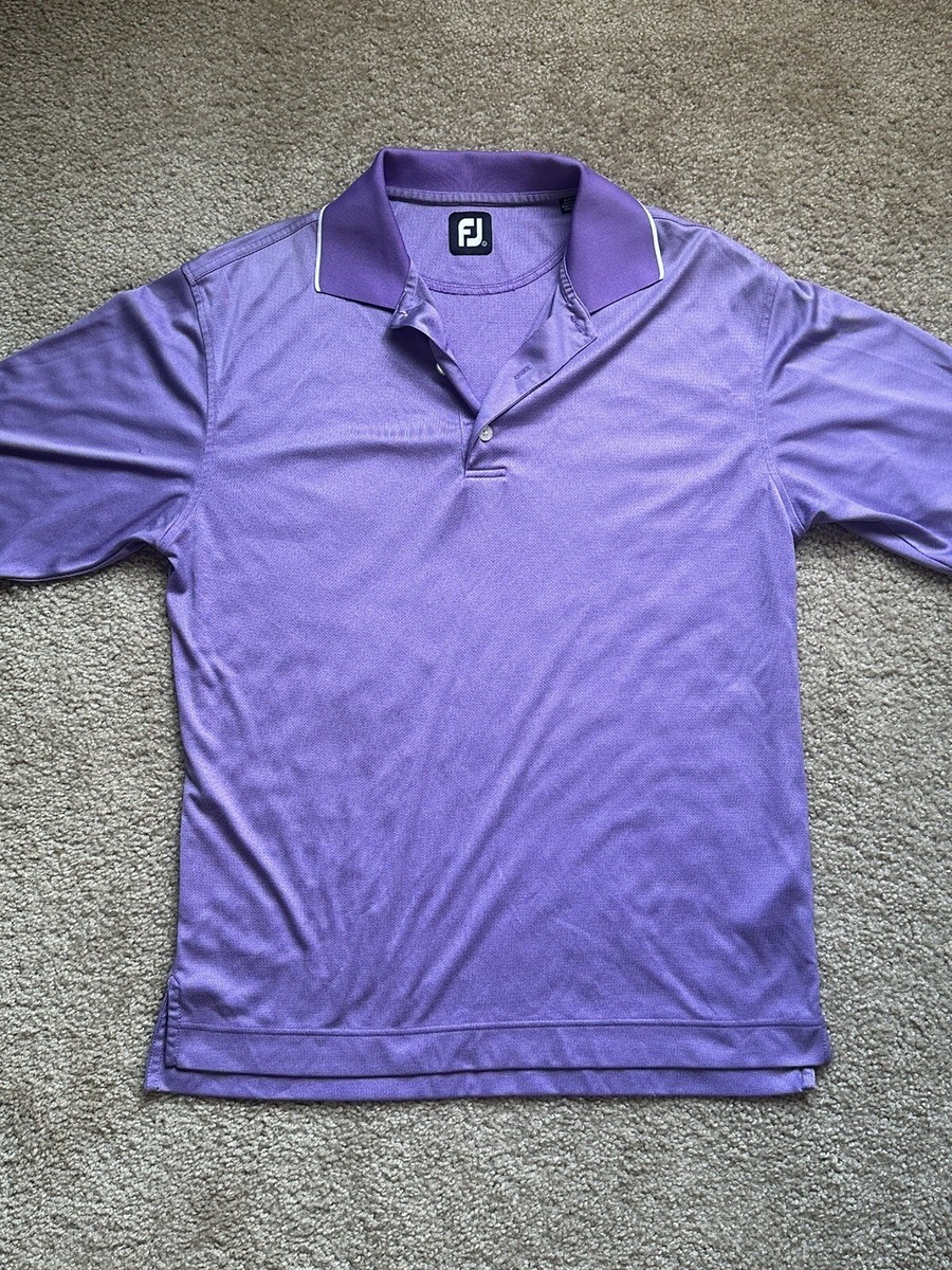 FOOTJOY FJ purple Short Sleeve Golf Polo Shirt Large Tobiano Logo On Sleeve
