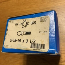Hex Head Cap Bolt Screw(50) 5/16”-18x3 1/2” Grade 5 Zinc Extra Long NOS Made USA