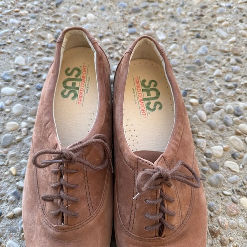 SAS Whisper Oxford Shoes Women's 7.5W Tan Suede Lace Up Tripad Comfort Walking - Picture 2 of 11