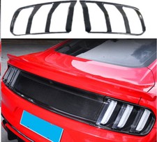 Black Carbon Fiber Tail Light Lamp Bezels Cover Trim For 2015-2017 Ford Mustang