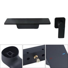 Black Bathroom Vanity Sink Faucet Waterfall Single Handle Vessel Mixer Tap Matte