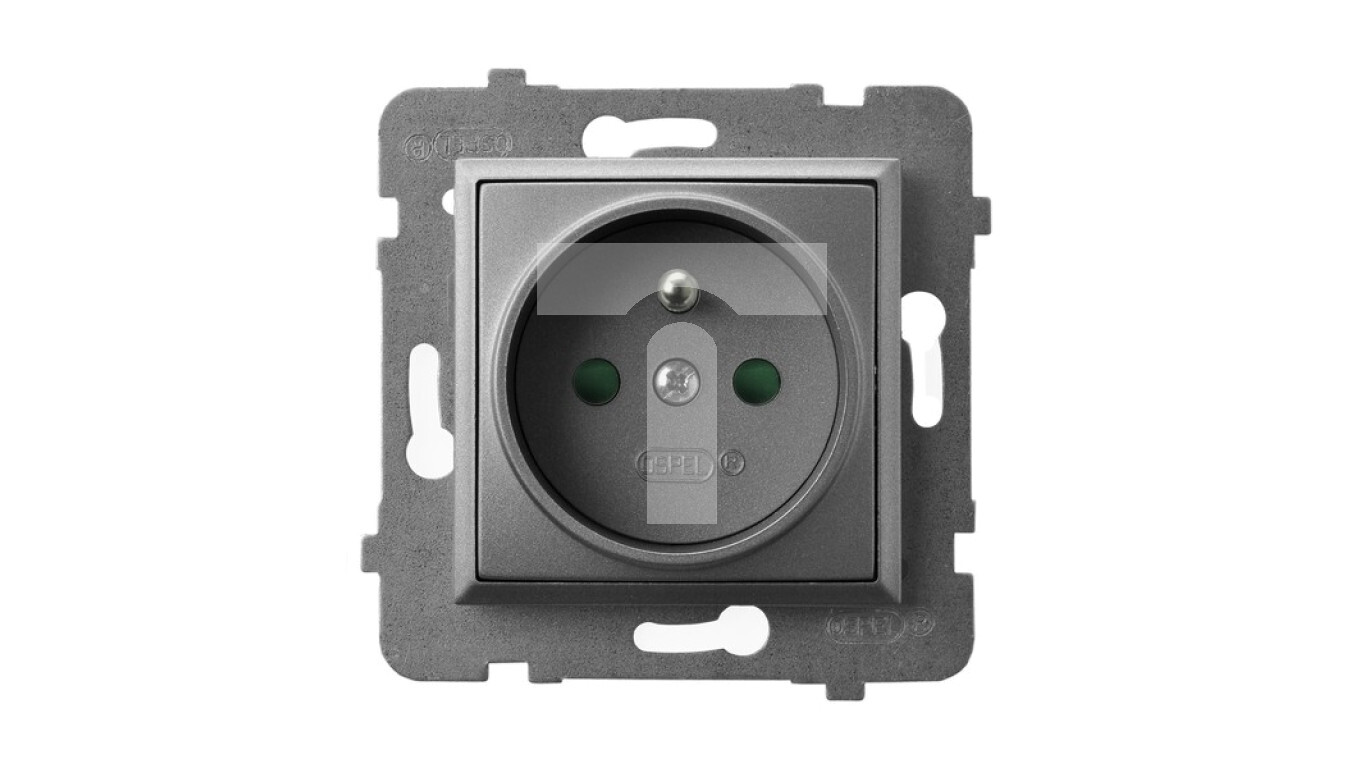 ARIA Single socket with / with shutters gray mat GP-1UZP / m / 70 /T2UK