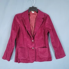 Christel Women's 2 Button Blazer Jacket Corduroy Amaranth Pink Actual Size XS