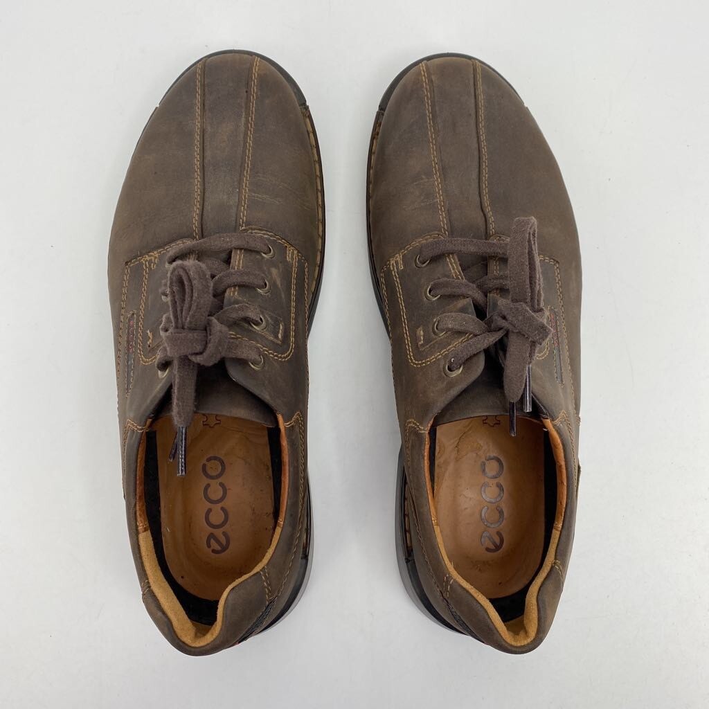 Ecco Mens Derby Shoes Brown Leather Lace Up Comfort R… Gem