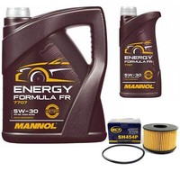 MotoröL Set Mannol 5W30 API SN 6 Liter + ÖLfilter FüR Ford Mondeo Jaguar X-Type