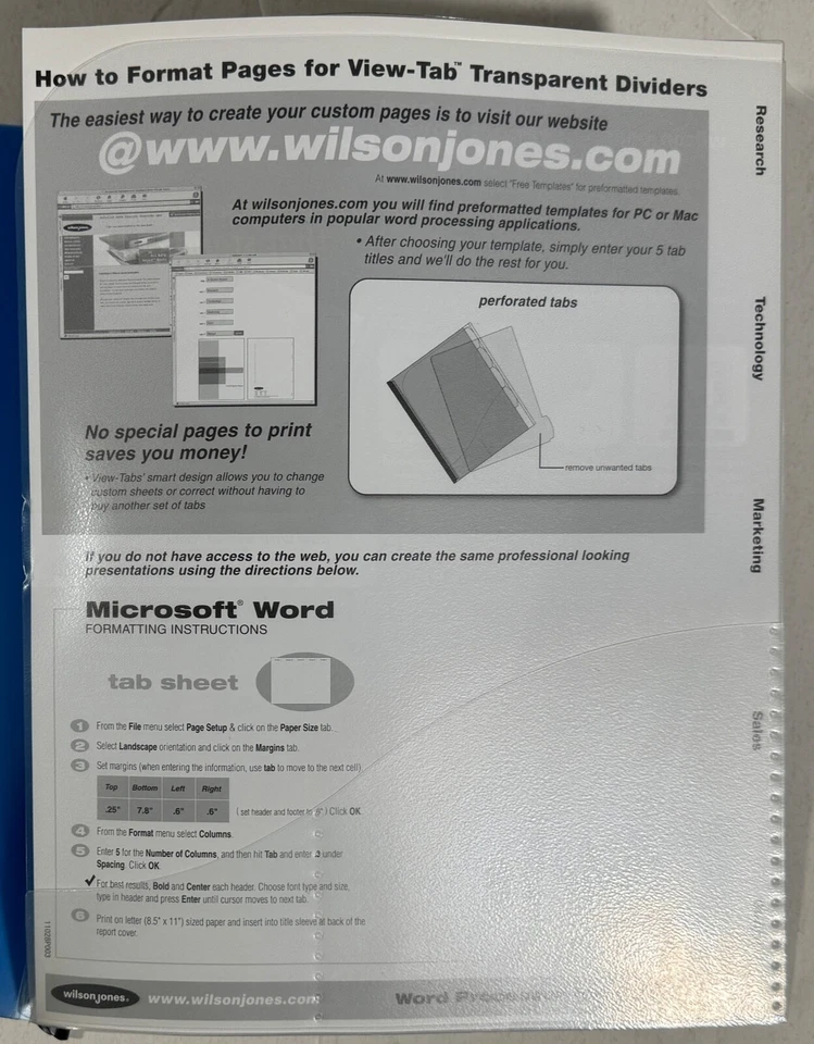 Wilson Jones 演示封面带 5 个标签分隔板 4 - 20 张容量 — 第 4/4 张图片