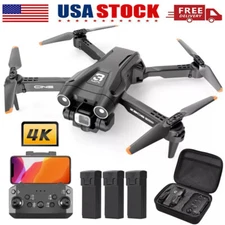 Deerc D96 Drones 4K Dual HD Camera Foldable FPV RC Quadcopter 3 Batteries 36mins