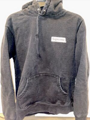 FW19 Supreme Stop Crying Box Logo Hooded Sweatshirt Black (medium