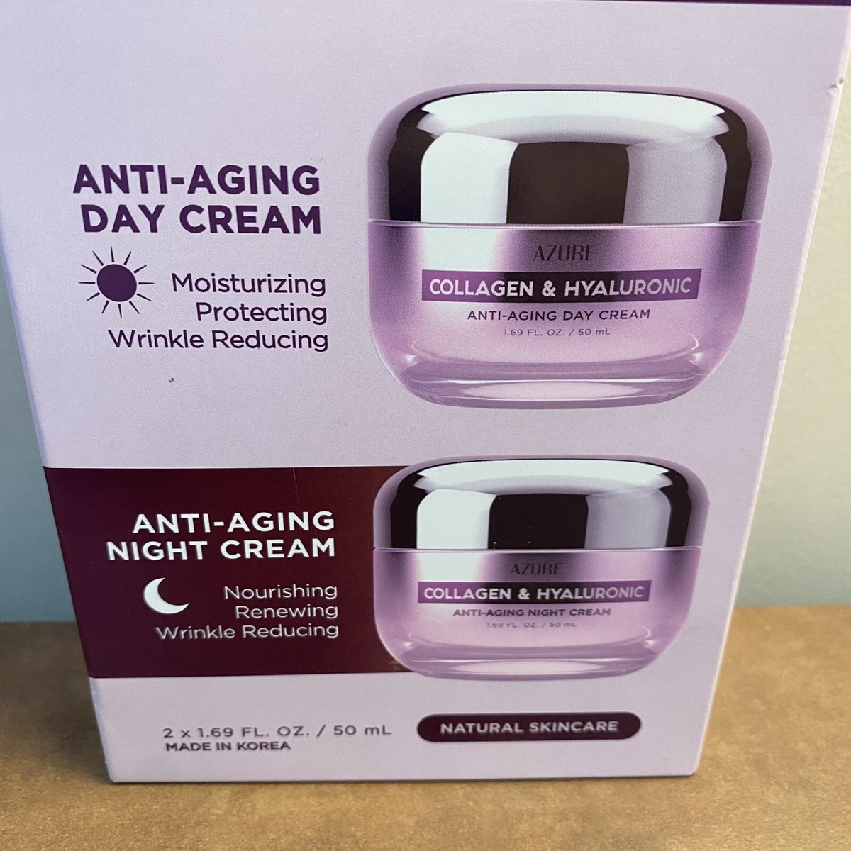 Azure Collagen & Hyaluronic Anti-Aging Night/Day Cream Combo 1.69