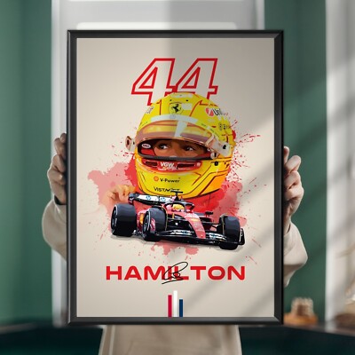Lewis Hamilton, Ferrari, Druck, Formel 1, F1, Poster, Wandbild