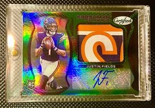 2021 Justin Fields #d 4/5 Panini Certified RPA Jersey Auto Freshman Green  RC
