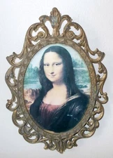 Vtg  Wall FRAME ORNATE Metal Rococo BAROQUE Mona Lisa ITALY
