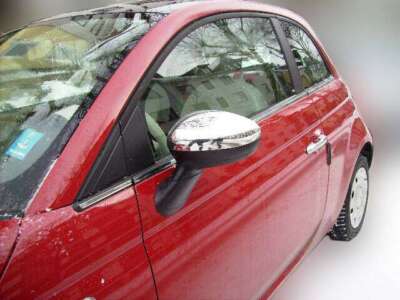 1 Set Edelstahl Spiegel Kappen Chrom passend für Fiat 500 ab 2007