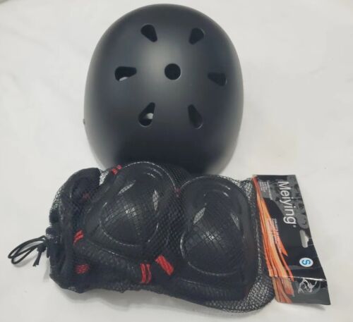 Skateboard Bike Roller Blade Scooter Helmet w/ PROTECTIVE Gear Size Small, Black - Picture 1 of 6