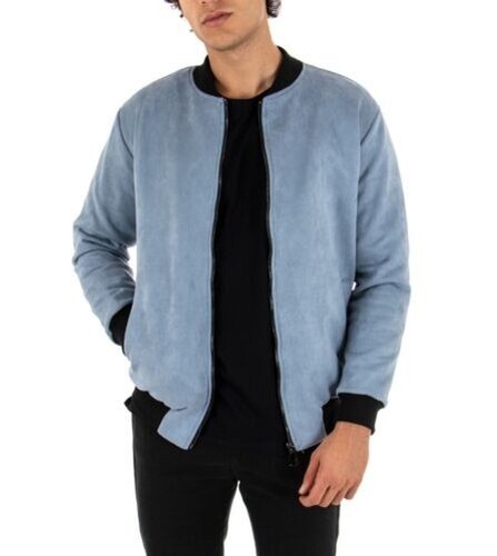 Chaqueta Manga Larga Ante Color Liso Celeste College Casual C | eBay