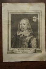 GODARD DE REEDE DE NEDERHORST ....UTRECHT.... portrait. Original Engraving (1650)