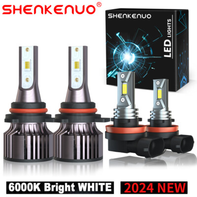 For Lincoln MKX 2011-2015 6000K Combo 4X LED Headlight High/Lo + Fog Light Bulbs