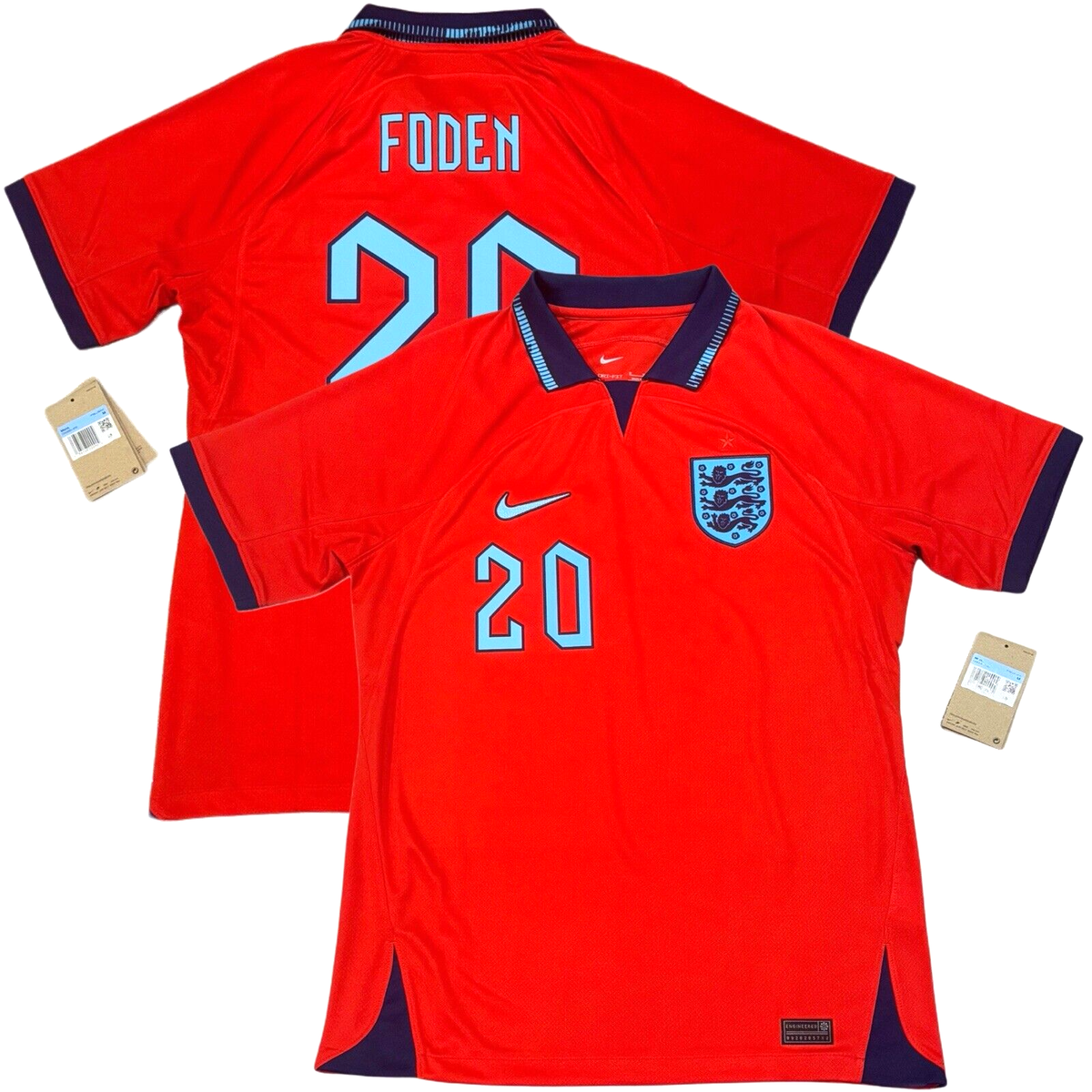 2022/23 England Away Jersey #20 Foden Medium Nike Soccer World Cup