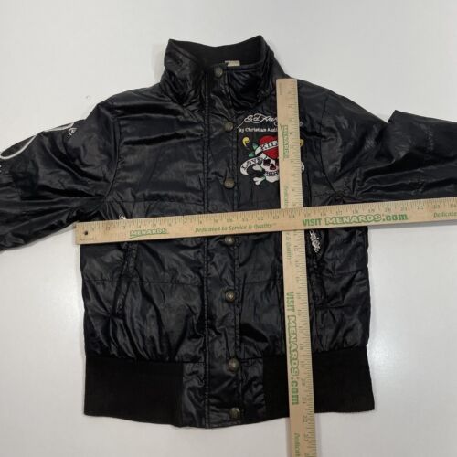 Y2K Ed Hardy Jacket Love Kills Slowly Embroidered Jeweled Women’s Size Small - Picture 16 of 16
