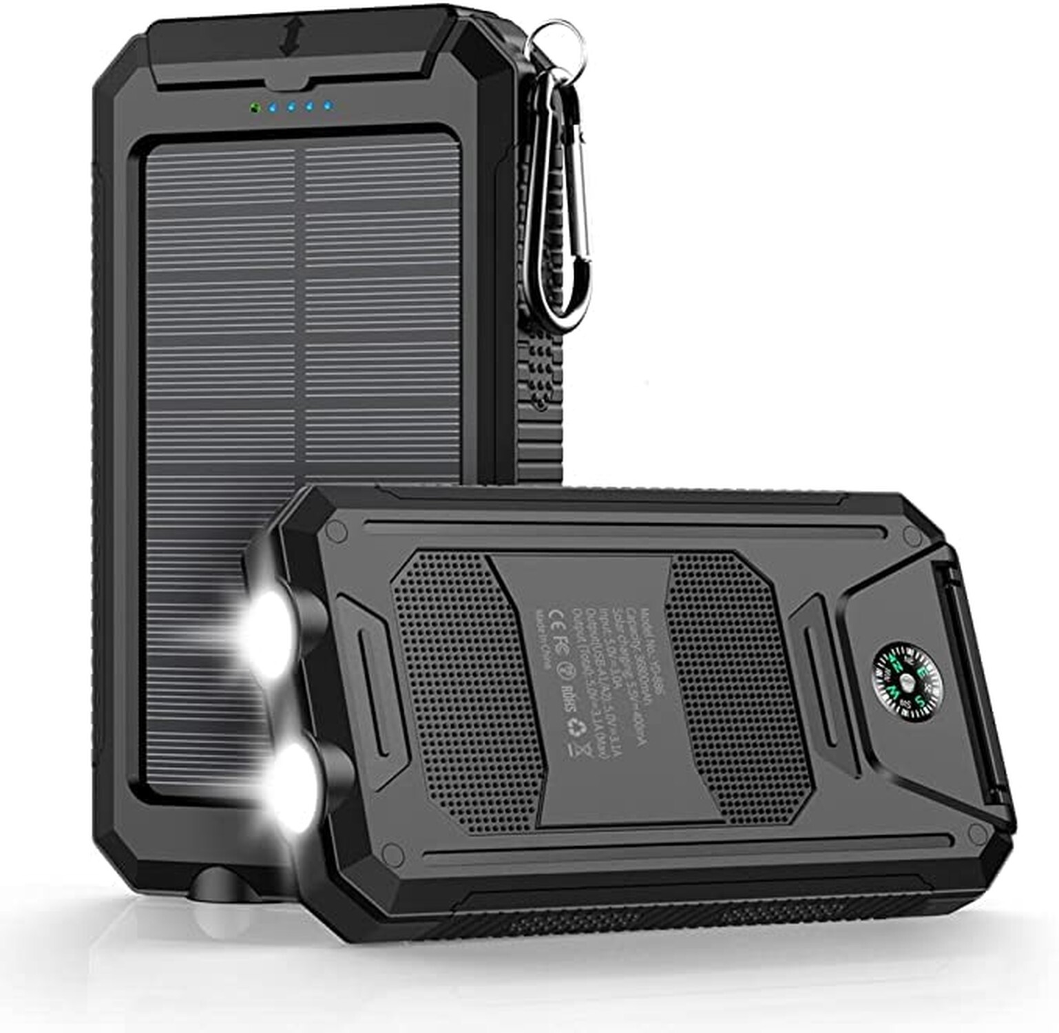 36800mAh Solar Power Bank Waterproof Portable External Battery Charger