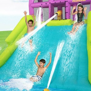 Kahuna Mega Blast Inflatable Backyard Kiddie Pool and Slide Water Park (2 Pack) - Click1Get2 Coupon&