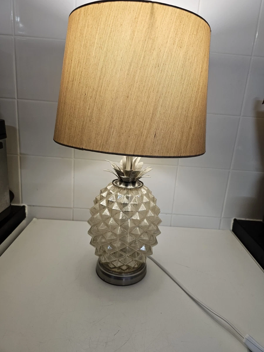Pineapple Table Lamp Lampshade Glass Crome Tablelamp Bedside Light