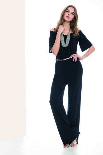 Edas tuta intera donna elegante cerimonia Jelfo abito jumpsuit ragazza NERO  mono | eBay
