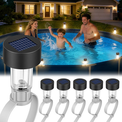 Solar Pool Lights for Framed above Ground Pools, 6 Pack Waterproof Swimming Pool