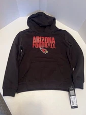 NFL Arizona Cardinals Kids Black Logo Hoodie Sweatshirt - NEW WITH TAGS