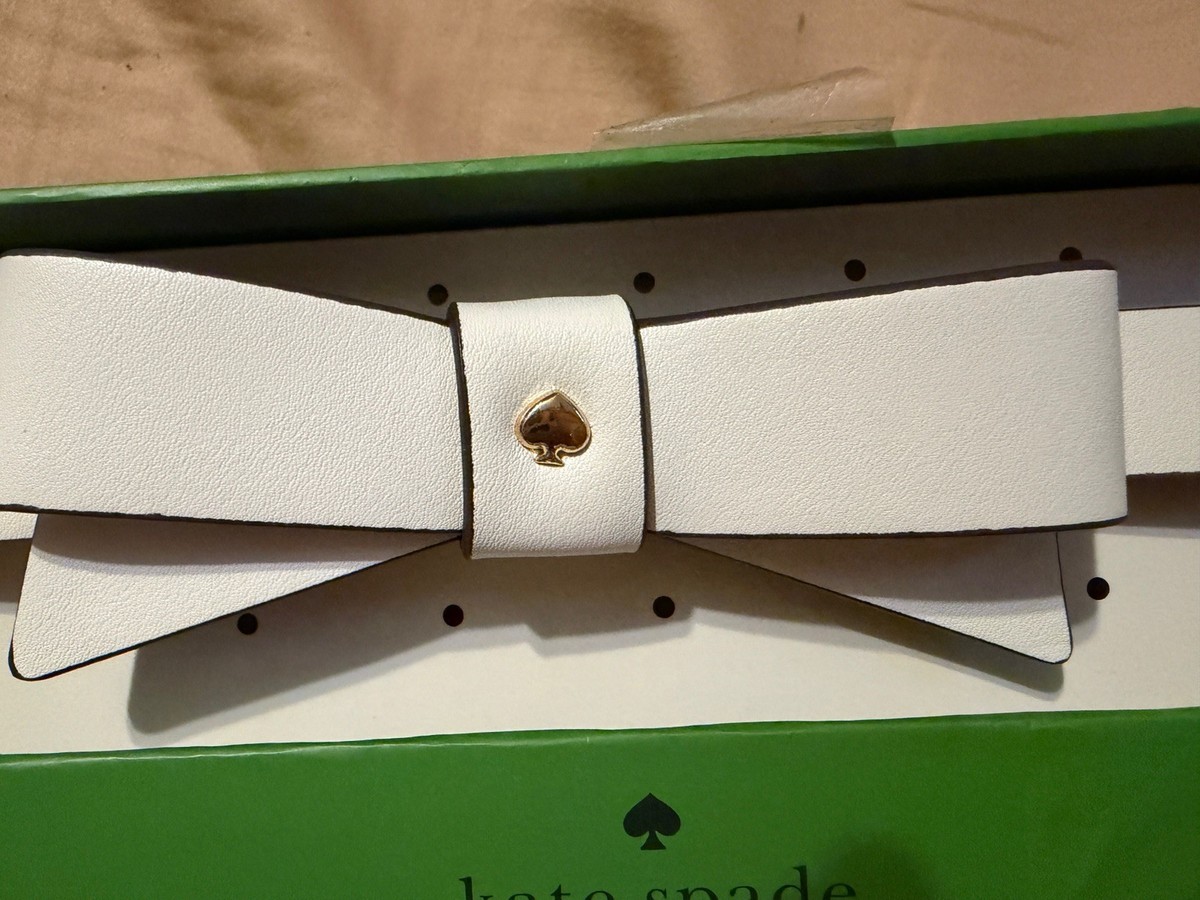 Kate Spade Cream Bow with Gold Spade Synthetic Materials 