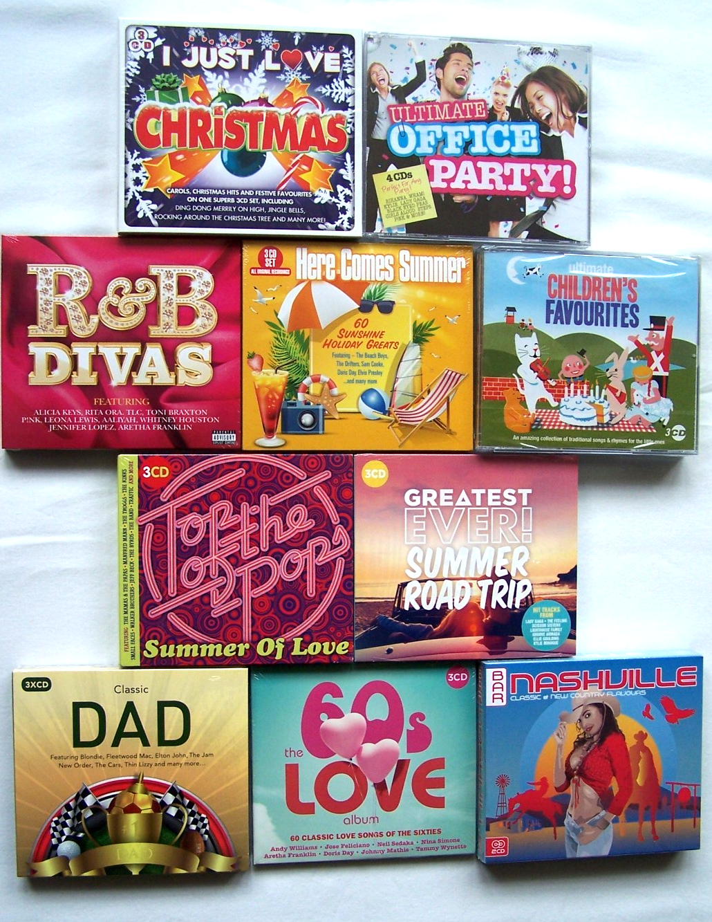 JOB LOT / BUNDLE OF 10 - Mixed CD Compilations - New & Sealed