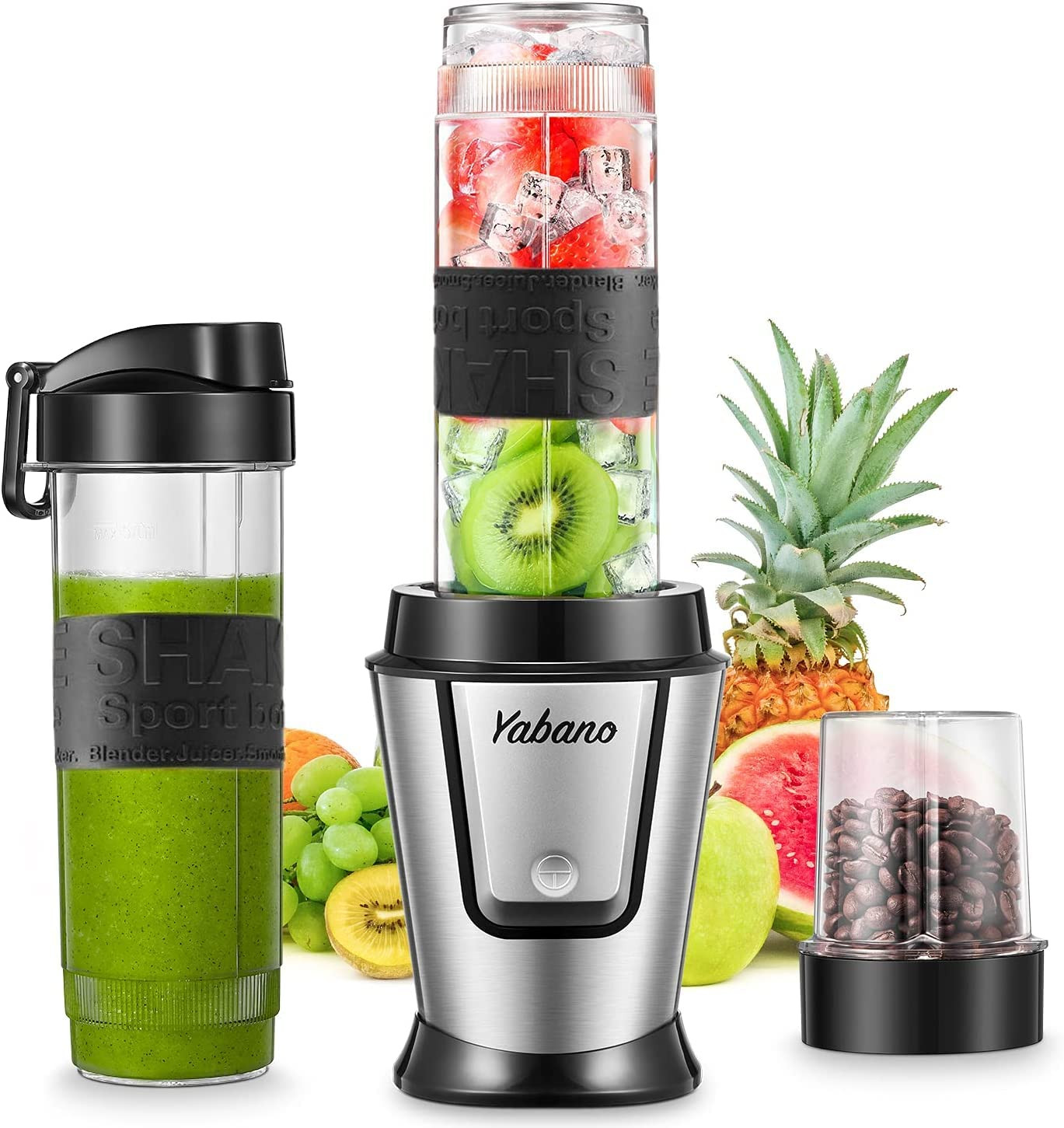 Portable Personal Blender with 20oz Travel Bottles for Smoothies and Coffee