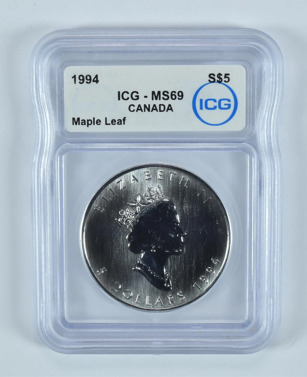 銀貨 2022  Maple Leaf MS69 a Canadian Maple Leaf MS 69 Silver Bullion Coins for sale | eBay