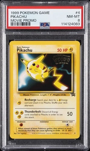 1999 POKEMON GAME MOVIE PROMO #4 PIKACHU PSA 8