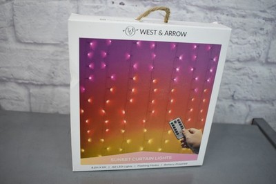 Curtain Lights 112 LEDS Sunset Colors Battery West & Arrow NEW
