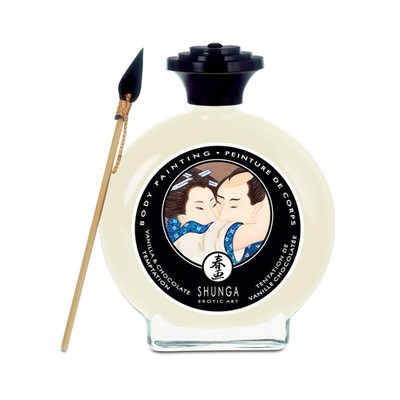 Shunga Edible Body Paint, Vanilla & Chocolate Temptation with Brush, 3.5 fl oz