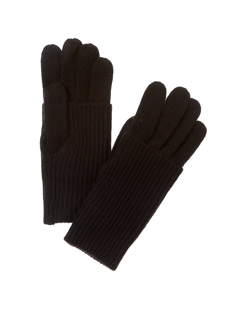 Кашемировые перчатки Amicale с манжетами в виде ребер из кашемира женские черные 6590₽