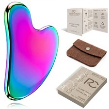 Rena Chris Gua Sha Facial Tools, Stainless Steel Guasha Tool for Irridescent