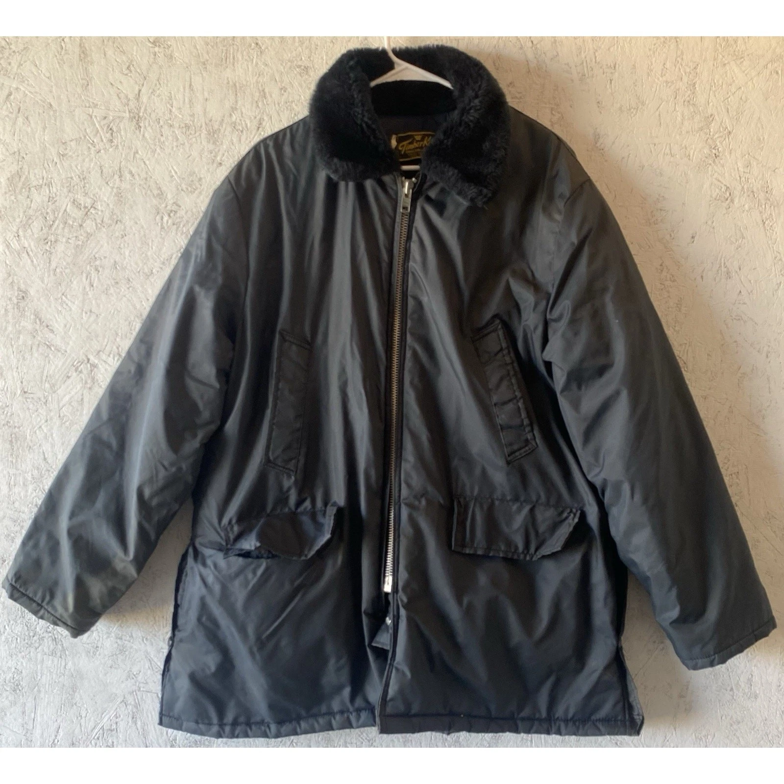 VTG Timber King Waist Flight Jacket Navy Mens Large Rare!! FREE SHIPPING - product detail image 1