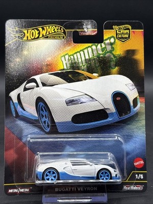 2024 Hot Wheels Premium BUGATTI VERYON white blue 1/5 HAMMER DROPS super cool